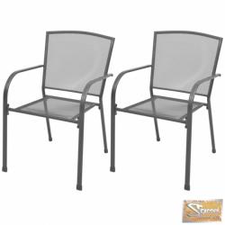 vidaXL Rakásolható acél szék, 2db (42705)