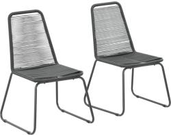 vidaXL Rakásolható polyrattan szék, 2db (44442)
