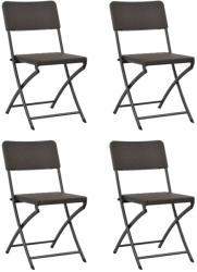 vidaXL Összecsukható acél és HDPE szék, 4db (44552)