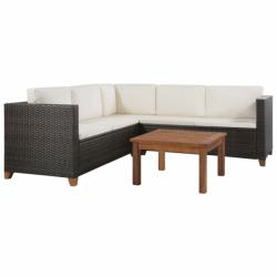 vidaXL 15 részes barna polyrattan 44108