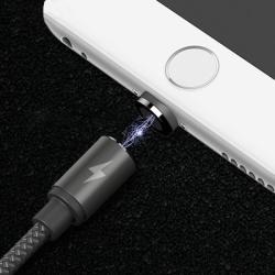 Töltőkábel: Remax Gravity RC-095i Mágneses USB / Lightning kábel LED 1M 1A fekete