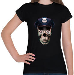 printfashion rendőr koponya - Női póló - Fekete (1501496)