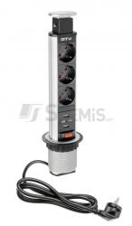 GTV 3 Plug + 2 USB Switch (AE-BPW3S60U-20)