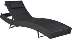 vidaXL Polyrattan és textilén napozóágy barna (44895)