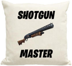 printfashion Shotgun Master - Fortnite (Fekete) - Párnahuzat, Díszpárnahuzat - Lenvászon (1510980)
