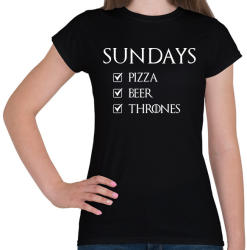 printfashion Trónok harca vasárnap - Női póló - Fekete (1507608)
