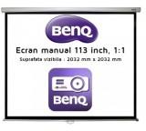 BenQ 5J. BQM11.113-Ecran de proiectie montabil pe perete BenQ Manual 113 inch, 1: 1, 203.2 x 203.2 cm (5J.BQM11.113)