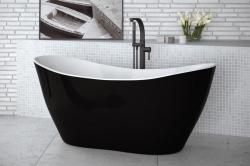 Besco Cada freestanding Besco Viya alb-negru 160x70 cm (#WMD-160-VBW)