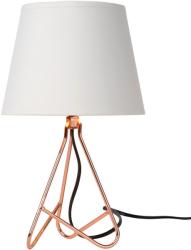 Lucide 47500/81/17 | Gitta Lucide asztali lámpa 29cm vezeték kapcsoló 1x E14 bronz, fehér (47500/81/17)