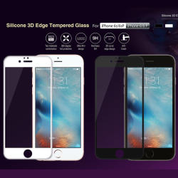 DEVIA Folie iPhone SE 2020 / 8 / 7 / 6s / 6 Devia Sticla cu Silicon 3D Edge Black (9H, 0.26mm, contine si (DV3DEDGIPH6BK)