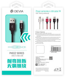 DEVIA Cablu MicroUSB Devia Pheez Series Black 1m (DVPSMUCBK)