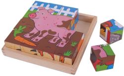 Bigjigs Toys Puzzle cubic - Animalute de la ferma (BJ798) - educlass