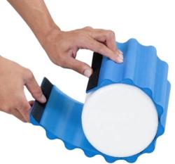 TheraBand Wrap+, 30 cm hosszú, kék, extra kemény bordázott masszázs felület - Theraband Foam Roller-re tehető, cserélhető