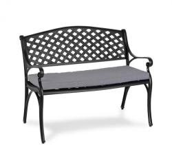 Blumfeldt Pozzilli BL, bancă de grădină și perne de scaun, neagră / gri (GDW27-Pozzilli BL2) (GDW27-Pozzilli BL2)