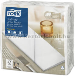 Tork 478145 Tork Premium Linstyle Dinner textilhatású szalvéta Fehér (478145)