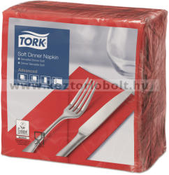 Tork 477620 Tork Soft Dinner szalvéta 1/8 Hajtott Piros (477620)