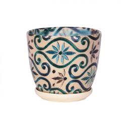 Casa Plastor Ghiveci ceramica cu farfurie, Wenus, desen (EK-DP0716-T237)