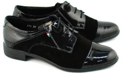 Rovi Design Pantofi dama negri casual din piele naturala lac+velur ROV650LACVELN - ciucaleti