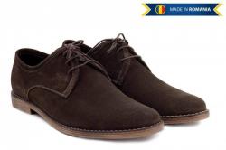 Rovi Design Pantofi barbati casual - eleganti din piele naturala intoarsa maro - PAMVEL - ciucaleti