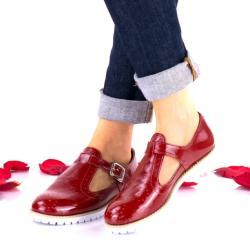 Pantofi dama casual din piele naturala lacuita NA297 - ciucaleti