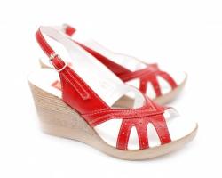 MITVAS Sandale dama, din piele naturala cu platforma de 8 cm, culoare rosu - S88ROSU - ciucaleti