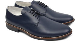 NIC-MAR Pantofi barbati eleganti din piele naturala bleumarin NIC184BLMBOX - ciucaleti