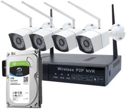 PNI Kit supraveghere video PNI House WiFi550 NVR si 4 camere wireless, 1.0MP cu HDD 1tb inclus (PNI-WF550-1TB)