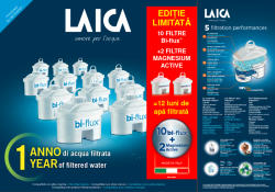 LAICA Pachet 10 cartuse filtrante Bi-flux + 2 Magnesium Active (F12K002) Rezerva filtru cana