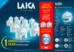 LAICA Pachet 10 cartuse filtrante Bi-flux + 2 Mineral Balance (F12K001) Rezerva filtru cana