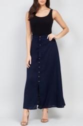 RohBoutique Fusta maxi, bleumarin, din fibre naturale, ROH - FR447