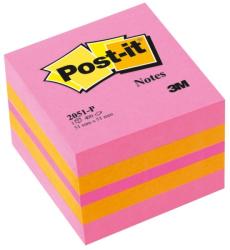Post-it Notes adeziv 51 x 51 mm, 400 file, mini cub Post-it 3M, roz/galben
