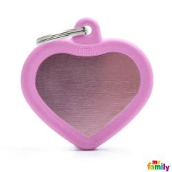  Medalion My Family - Hushtag, inimă roz 1 buc