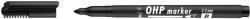 ICO Marker permanent OHP B ICO, varf rotund, 2 - 3 mm, negru