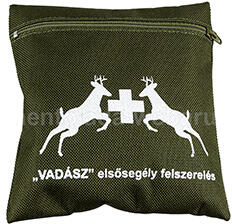  Vadász elsősegélycsomag (zöld cipzáros tasakban) (Vadász elsősegélyfelszerelés)