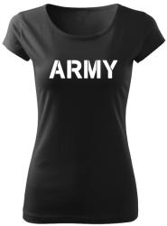DRAGOWA tricou de damă army, negru 150g/m2