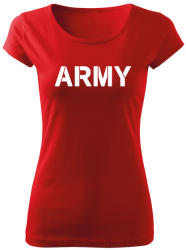DRAGOWA tricou de damă army, rosu 150g/m2