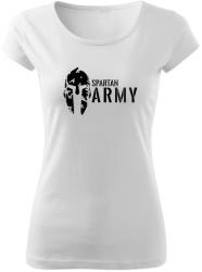 DRAGOWA tricou de damă spartan army, alb 150g/m2