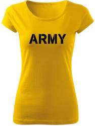 DRAGOWA tricou de damă army, galben 150g/m2