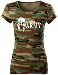 DRAGOWA tricou de damă camuflaj spartan army, 150g/m2