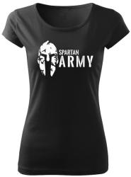DRAGOWA tricou de damă spartan army, negru 150g/m2