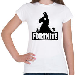 printfashion Fortnite Llama Logó - Fekete - Női póló - Fehér (1545638)