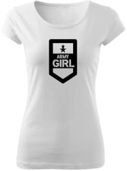 DRAGOWA tricou de damă army girl, alb 150g/m2
