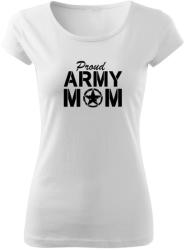 DRAGOWA tricou de damă army mom, alb 150g/m2