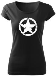 DRAGOWA tricou de damă star, negru 150g/m2