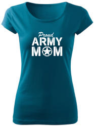 DRAGOWA tricou de damă army mom, petrol blue 150g/m2