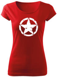 DRAGOWA tricou de damă star, rosu 150g/m2