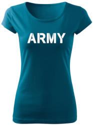 DRAGOWA tricou de damă army, petrol blue 150g/m2