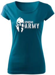 DRAGOWA tricou de damă spartan army, petrol blue 150g/m2
