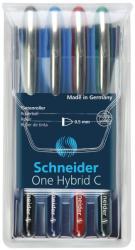 Schneider Roller cu cerneala SCHNEIDER One Hybrid C, ball point 0.5mm, 4 culori/set - (N, R, A, V)