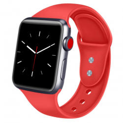 BSTRAP Soft Silicone curea pentru Apple Watch 42/44/45mm, Red (SAP008C18)